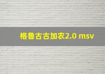 格鲁古古加农2.0 msv